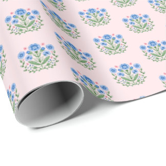 Amherst Blumenprint auf Rosa Geschenkpapier