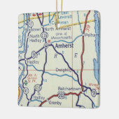 Amherst MA Vintag Map Keramikornament (Links)