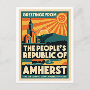 Amherst MA Volksrepublik Amherst Retro Postkarte