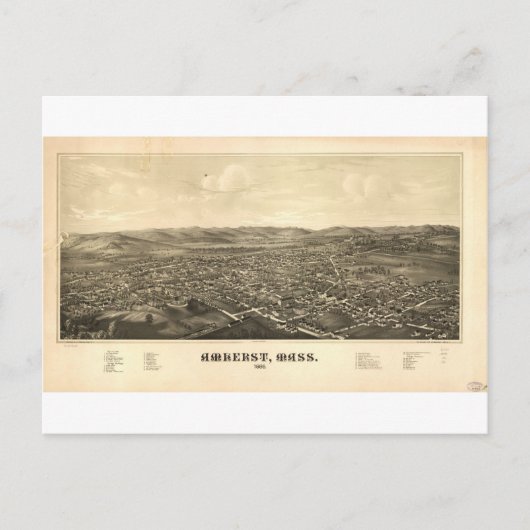 Amherst, Massachusetts 1886 Postkarte (Vorderseite)