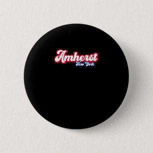 Amherst New York Ny Retro Schrift 716 Western New  Button