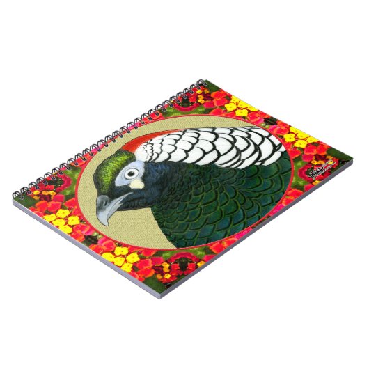 Amherst Pheasant und Blume Notizblock (Linke Seite)
