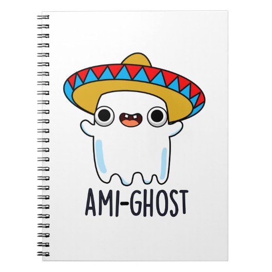 Ami-gost Funny Mexican Amigo Ghost Pun Notizblock (Vorderseite)
