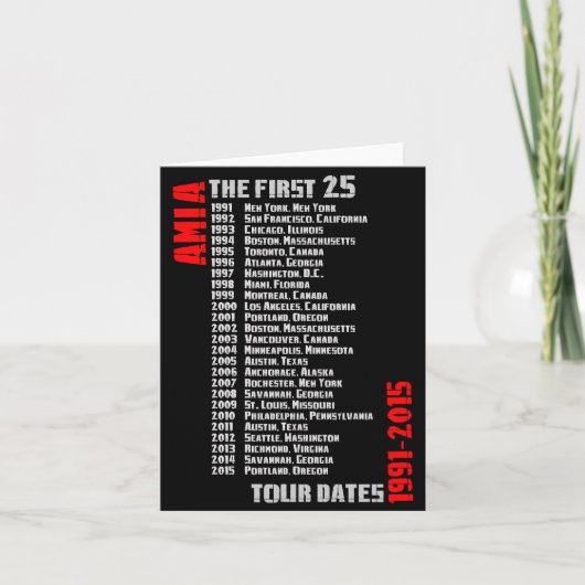 AMIA 25. Jubiläum: Grußkarten Karte (Vorderseite)