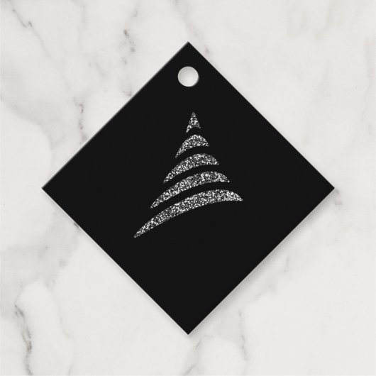 Amiable monochrome künstlerische Weihnachtsbaum Geschenkanhänger (Vorderseite)