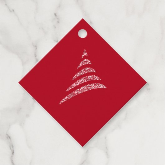 Amiable monochrome künstlerische Weihnachtsbaum Geschenkanhänger (Vorderseite)