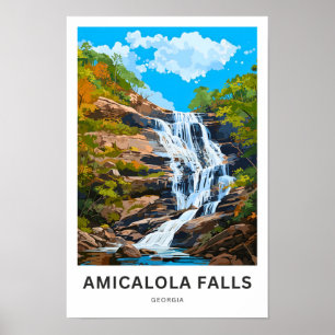 Amicalola Falls Georgia Travel Print Poster