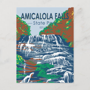 Amicalola Falls State Park Georgia Vintage-Design Postkarte