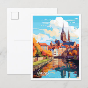 Amiens France Vintage Illustration Postkarte