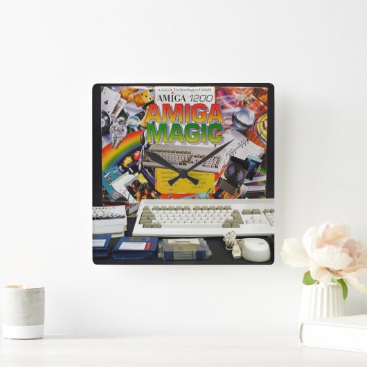 AMIGA MAGIC COMPUTER QUADRATISCHE WANDUHR (Zuhause)