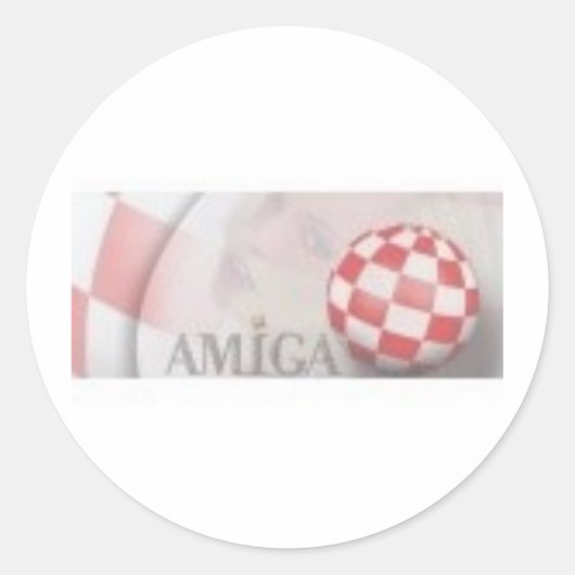 Amiga Retro Runder Aufkleber (Vorderseite)