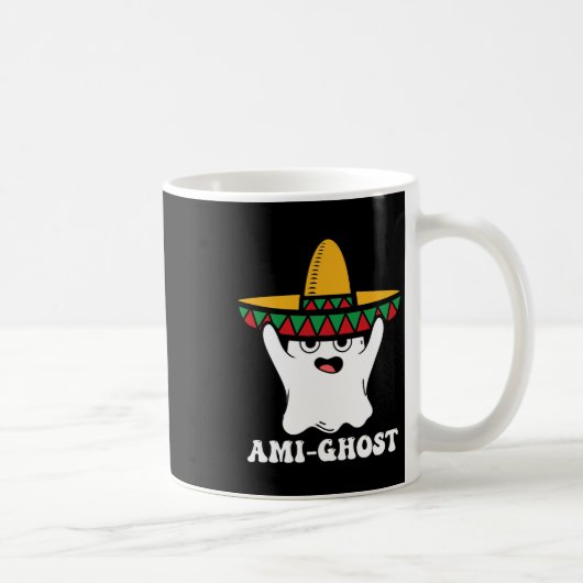 Amighost Spooky Halloween Ghost Mexican Sombrero A Kaffeetasse (Rechts)