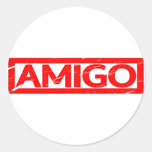 Amigo Briefmarke Runder Aufkleber (Vorderseite)