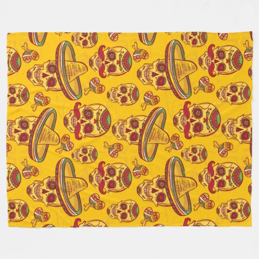 Amigo Skulls Fleecedecke (Vorderseite (Horizontal))