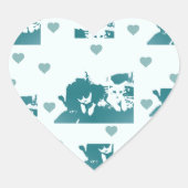 Amigos Felinos. Herz-Aufkleber (Vorderseite)