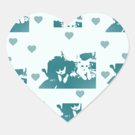Amigos Felinos. Herz-Aufkleber