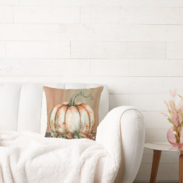 Amigrierender Orangen-, Weiß- und Grünfarbenkürbis Kissen