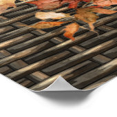 Amigrierender Orangen-, Weiß- und Grünfarbenkürbis Poster (Ecke)