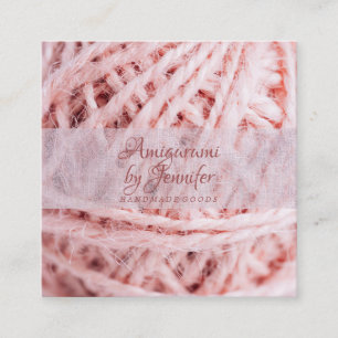 Amigurumi-Garn Rosa Häkeln Quadratische Visitenkarte