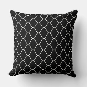Amime Pattern - Weiß auf Schwarz Kissen