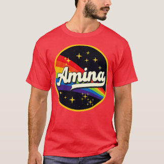 Amina Rainbow im Vintagen Stil T-Shirt