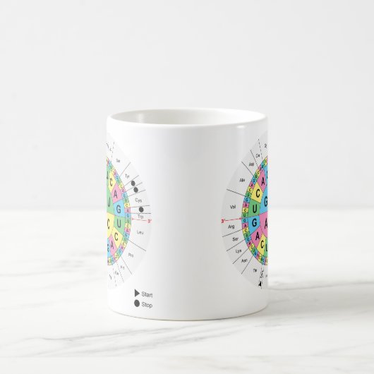 Aminosäure-niedrige Reihenfolgen-Tabellen-Diagramm Kaffeetasse (Mittel)