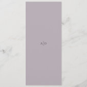 Amira Dusty Lilac Elegant Wedding Menükarte (Rückseite)