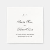 Amira White Elegant Wedding Serviette (Vorderseite)