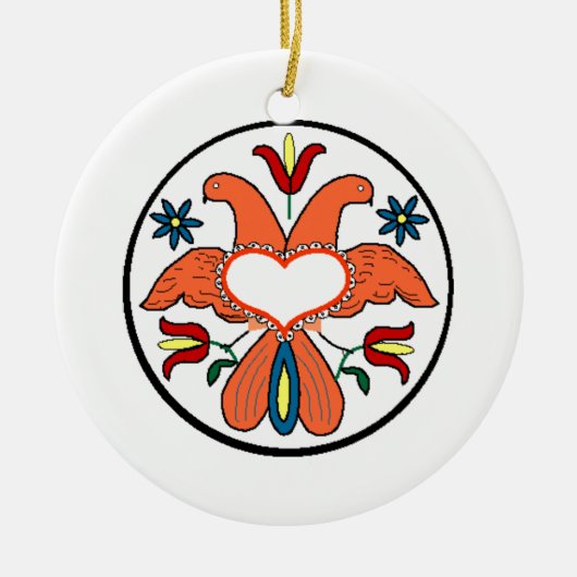 Amische Art Weihnachtsverzierung Keramik Ornament (Vorne)