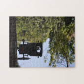 Amische Buggy-TagesSilhouette Puzzle (Horizontal)