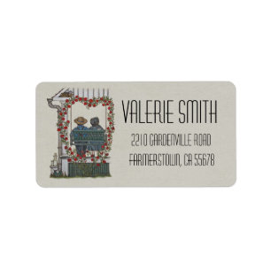 Amische Paare auf Portal-Schwingen Adressaufkleber