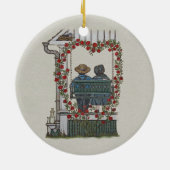 Amische Paare auf Portal-Schwingen Keramik Ornament (Hinten)