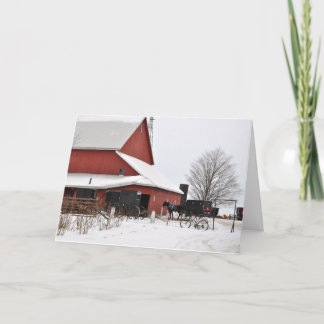 Amische Scheune zur Weihnachtszeit Feiertagskarte