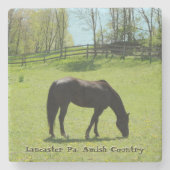 Amische Untersetzer, schönes Pferd! Steinuntersetzer (Vorderseite)
