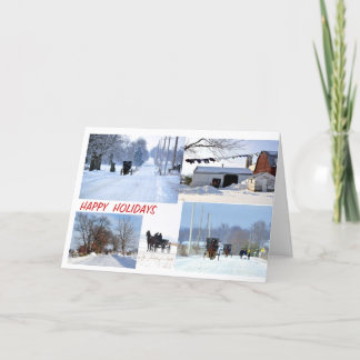Amische Winterurlaub-Collage Feiertagskarte