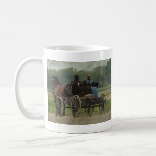 Amischer Familien-Ausflug Kaffeetasse (Links)