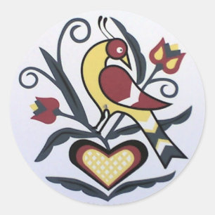 Amischer HexeLovebird Runder Aufkleber