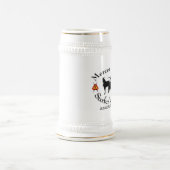 Amischer surfender und Ski fahrender Bierglas (Mittel)