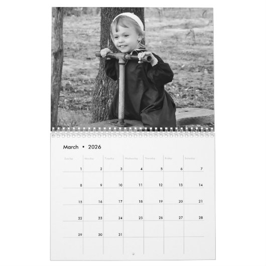 Amish B&W Kalender (Mär 2026)