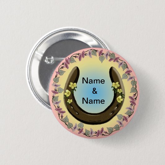 Amish Blume Horseshoe Button (Vorne & Hinten)