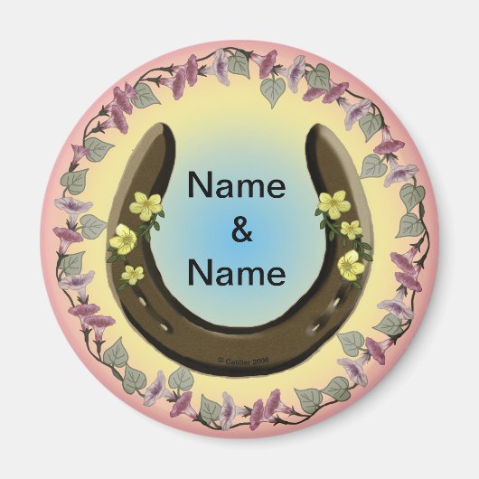 Amish Blume Horseshoe Magnet (Vorne)