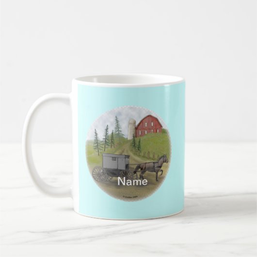 Amish-Buggy-Besuch-Becher Kaffeetasse (Links)