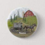 Amish Buggy Besuchen Button (Vorderseite)