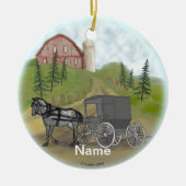 Amish Buggy Besuchen Ornament (Vorne)