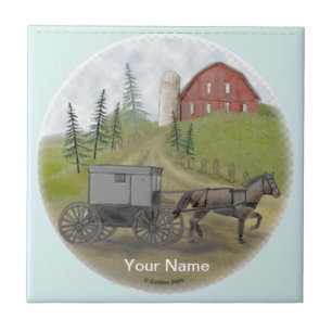 Amish Buggy Besucherkachel Fliese