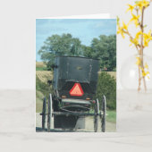 Amish Buggy Karte (Gelbe Blume)