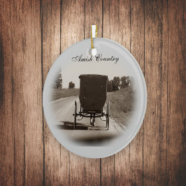 Amish Buggy Keramikornament
