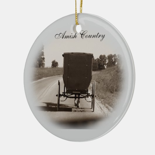 Amish Buggy Keramikornament (Links)