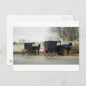 Amish Buggy "Parkplatz Lot" Postkarte (Vorne/Hinten)