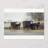 Amish Buggy "Parkplatz Lot" Postkarte (Vorderseite)